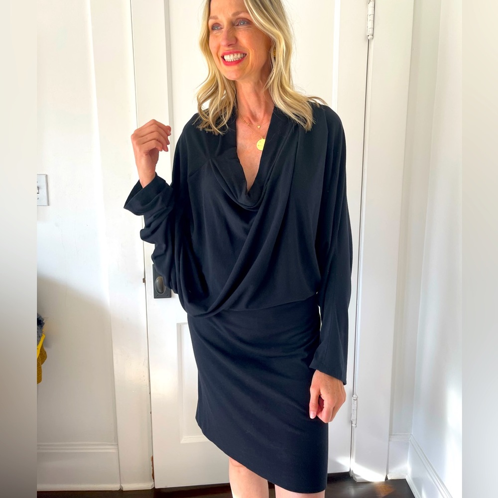 Black cotton versatile tunic dress